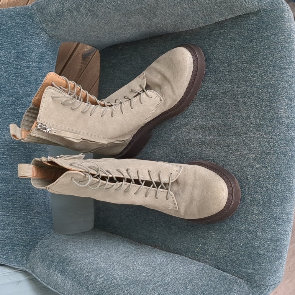 Sam Edelman green suede combat boots